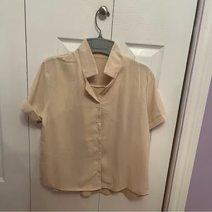 Mikiko Short-Sleeved Collar Plain Blouse